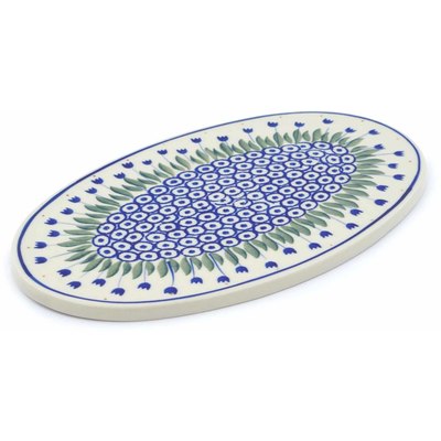 Polish Pottery Cutting Board 10&quot; Water Tulip