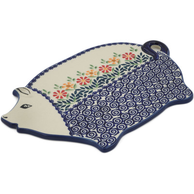 Polish Pottery Cutting Board 10&quot; Wave Of Flowers