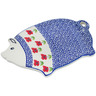 Polish Pottery Cutting Board 10&quot; Wind-blown Poppies