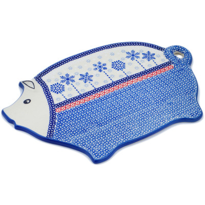 Polish Pottery Cutting Board 10&quot; Winter Sights UNIKAT