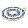Polish Pottery Cutting Board 11&quot; Blue Lace Vines