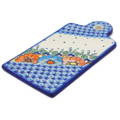 Polish Pottery Cutting Board 11&quot; Bold Poppies