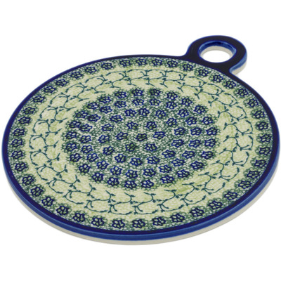 Polish Pottery Cutting Board 11&quot; Emerald Forest