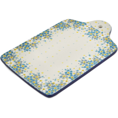 Polish Pottery Cutting Board 11&quot; Flowers Under The Starry Sky