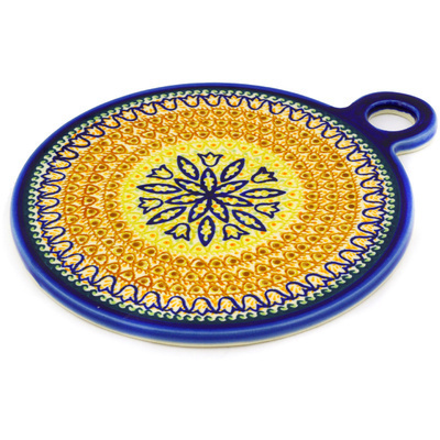 Polish Pottery Cutting Board 11&quot; Golden Tulip UNIKAT