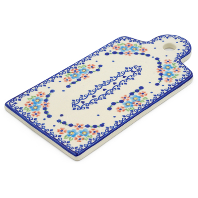 Polish Pottery Cutting Board 11&quot; Hearts And Flowers