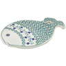 Polish Pottery Cutting Board 11&quot; Lucky Blue Clover