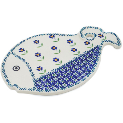 Polish Pottery Cutting Board 11&quot; Mariposa Lily