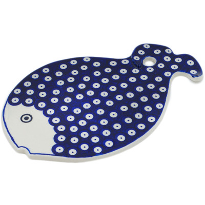 Polish Pottery Cutting Board 11&quot; Peacock Eyes