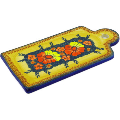 Polish Pottery Cutting Board 11&quot; Poppy Love UNIKAT