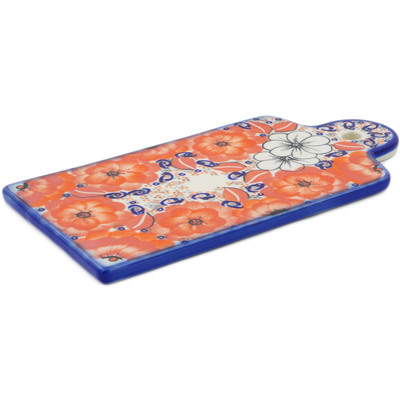 Polish Pottery Cutting Board 11&quot; Poppy Passion