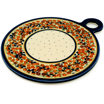 Polish Pottery Cutting Board 11&quot; Russett Floral
