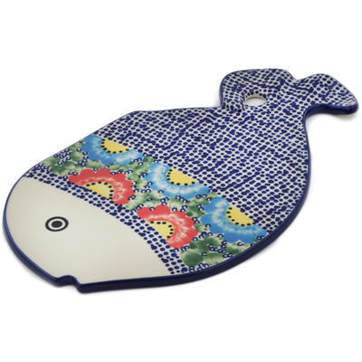 Polish Pottery Cutting Board 11&quot; Spotted Garden UNIKAT