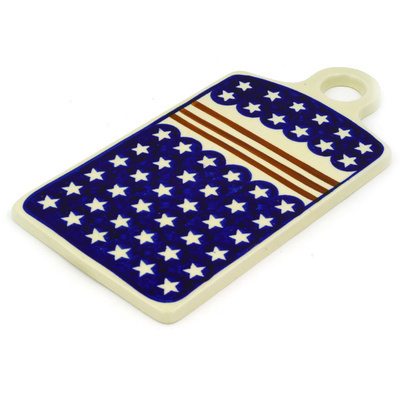 Polish Pottery Cutting Board 11&quot; Stars And Stripes