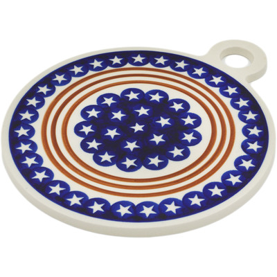 Polish Pottery Cutting Board 11&quot; Stars And Stripes