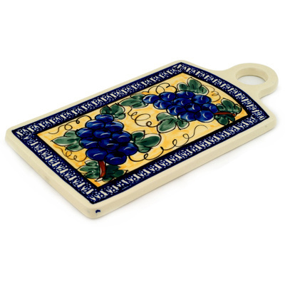 Polish Pottery Cutting Board 11&quot; Tuscan Grapes