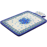 Polish Pottery Cutting Board 12&quot; Forget Me Not UNIKAT