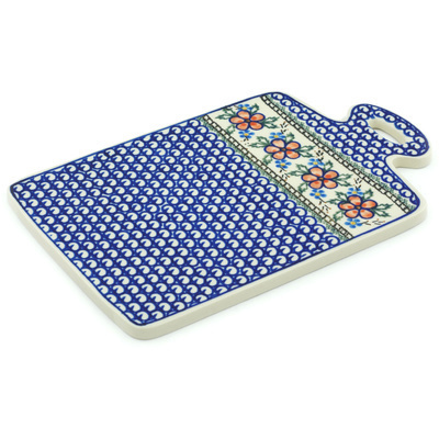 Polish Pottery Cutting Board 12&quot; Lancaster Rose