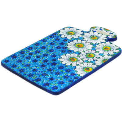 Polish Pottery Cutting Board 12&quot; Pansies And Daisies UNIKAT