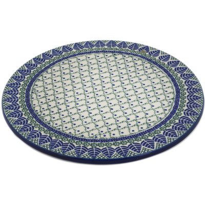 Polish Pottery Cutting Board 13&quot; Blue Alpine