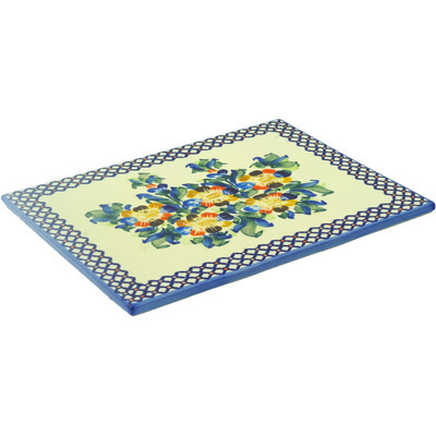 Polish Pottery Cutting Board 13&quot; Lace Collar UNIKAT
