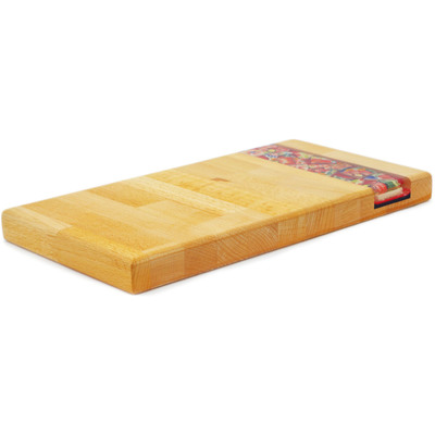 Wood Cutting Board 13&quot; Red Mix