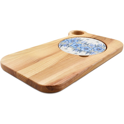 Polish Pottery Cutting Board 16&quot; Arctic Florescence UNIKAT