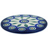 Polish Pottery Cutting Board 5&quot; Peacock Leaves
