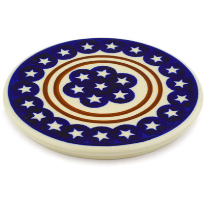 Polish Pottery Cutting Board 6&quot; Stars And Stripes Forever
