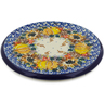 Polish Pottery Cutting Board 7&quot; Autumn Falling Leaves UNIKAT