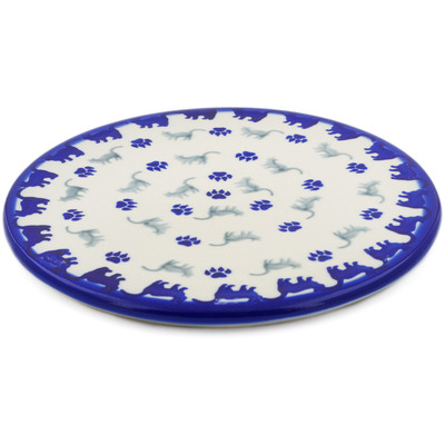 Polish Pottery Cutting Board 7&quot; Boo Boo Kitty Paws