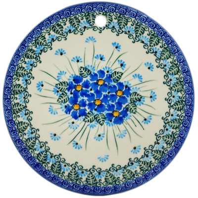 Polish Pottery Cutting Board 7&quot; Forget Me Not UNIKAT