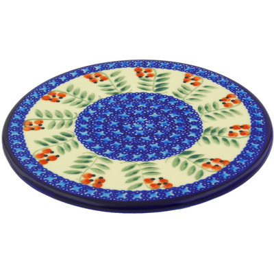 Polish Pottery Cutting Board 7&quot; Red Berries