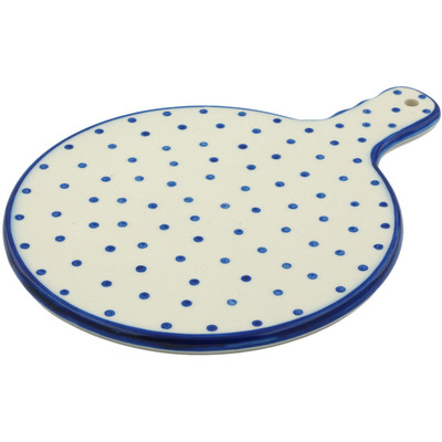 Polish Pottery Cutting Board 8&frac12;-inch Blue Polka Dot