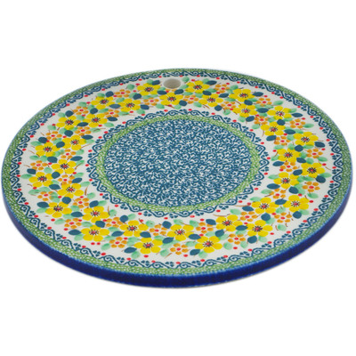 Polish Pottery Cutting Board 8&quot; Happy Thoughts UNIKAT
