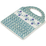 Polish Pottery Cutting Board 8&quot; Lucky Blue Clover