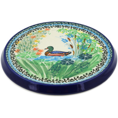 Polish Pottery Cutting Board 8&quot; Mallard Meadow UNIKAT