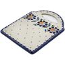 Polish Pottery Cutting Board 8&quot; Orange And Blue Flower
