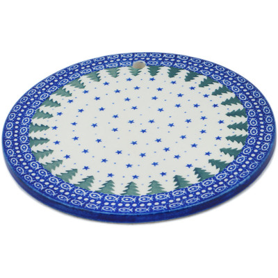 Polish Pottery Cutting Board 8&quot; Piney Forest UNIKAT