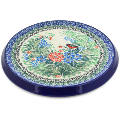 Polish Pottery Cutting Board 8&quot; Red Breasted Robin UNIKAT