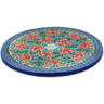 Polish Pottery Cutting Board 8&quot; Red Poppy Burst UNIKAT