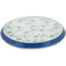 Polish Pottery Cutting Board 8&quot; Silver Snow Fall UNIKAT