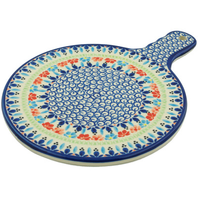 Polish Pottery Cutting Board 8&frac12;-inch Spring Flowers