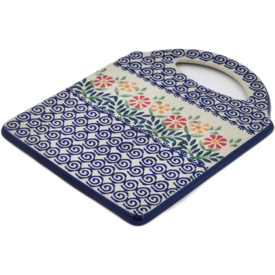 Polish Pottery Cutting Board 8&quot; Wave Of Flowers