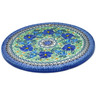 Polish Pottery Cutting Board 8&quot; Wind Blown Blue Bells UNIKAT