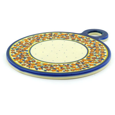 Polish Pottery Cutting Board 9&quot; Russett Floral