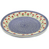 Polish Pottery Deep Plate 18&quot; Wind-blown Poppies