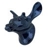 Polish Pottery Deer Head Wall Mount 8&quot; Midnight UNIKAT