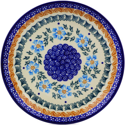 Polish Pottery Dessert Plate 7&frac12;-inch Blue Cornflower