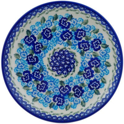 Polish Pottery Dessert Plate 7&frac12;-inch Blue Kiss Blooms